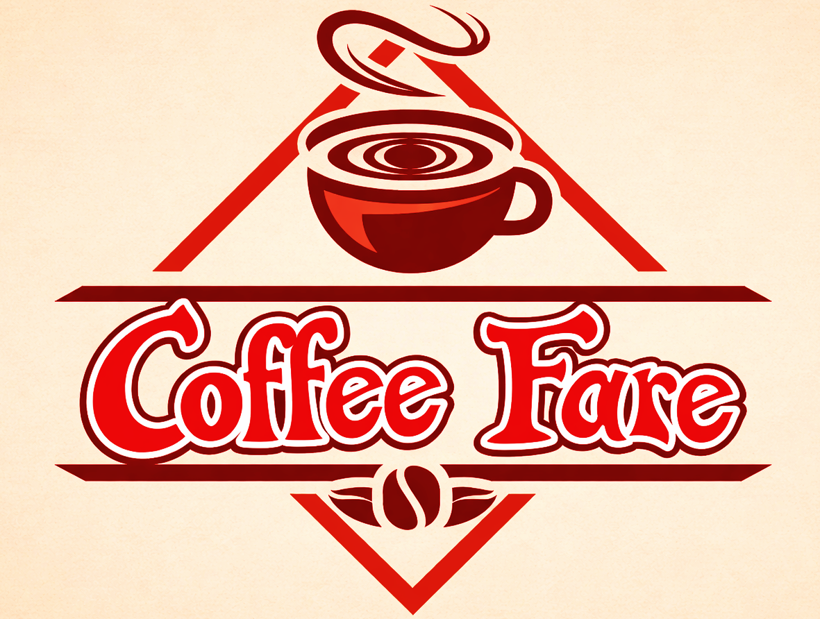 Coffee Fare logo with coffee above and a bean below.